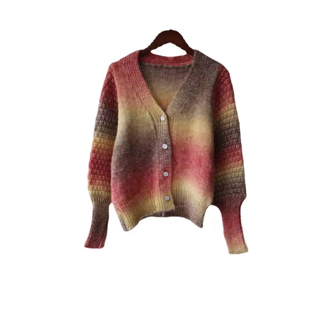 Damen Strickjacke Bunt Meliert Eveloria