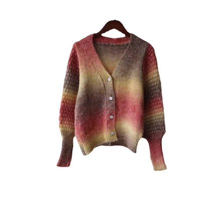 Damen Strickjacke Bunt Meliert Eveloria