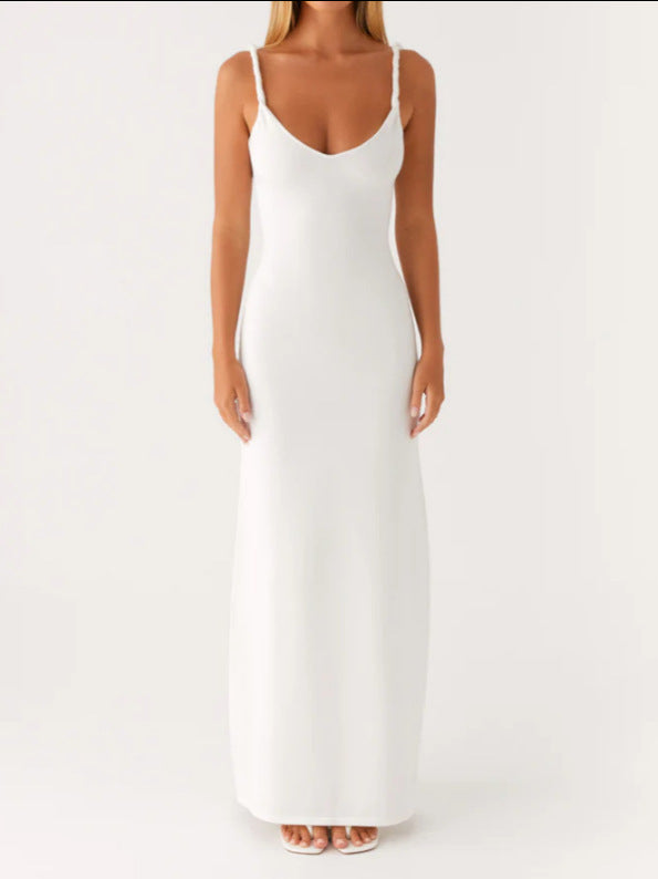 Eveloria Damen Maxikleid V-Ausschnitt Elastisch