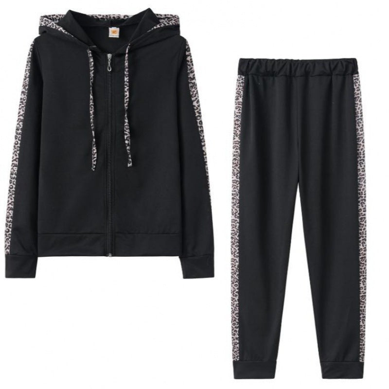 Damen Sportanzug Leopardenmuster Eveloria