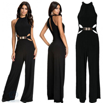 Damen Einteiler Elegant Ausschnitt Cut-Outs Eveloria