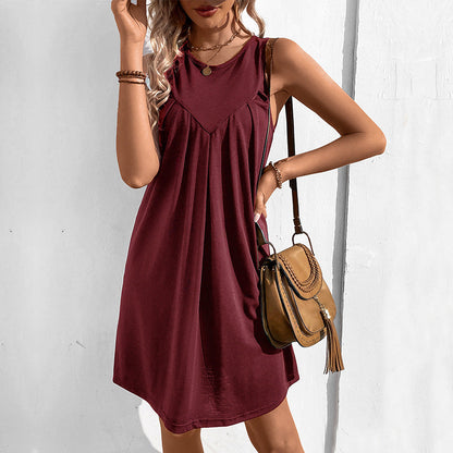 Damen Sommerkleid Ausgestellter Schnitt V-Ausschnitt Eveloria