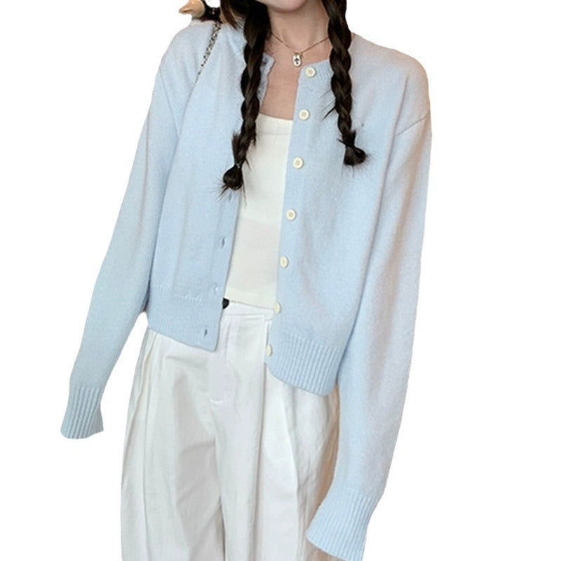 Damen Strickjacke Weich Moderner Schnitt Beige