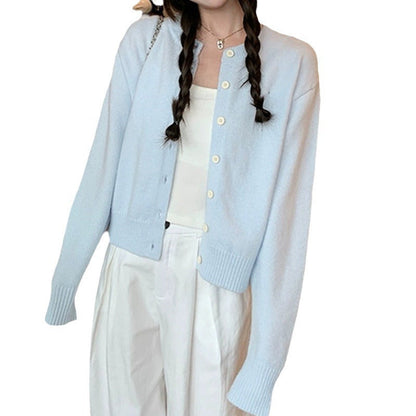 Damen Strickjacke Weich Moderner Schnitt Beige