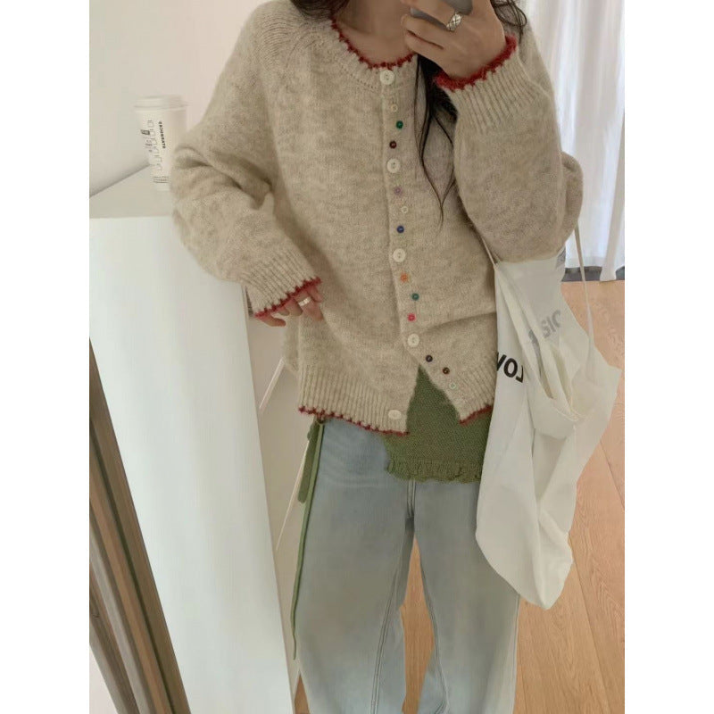 Damen Cardigan Kuschelig Bunt Leger