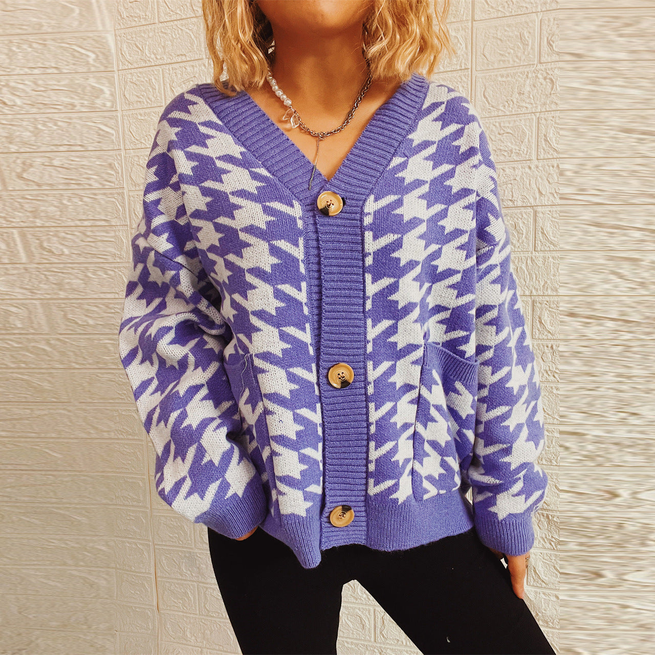 Damen Strickjacke Hundemuster Modern Eveloria - Eveloria