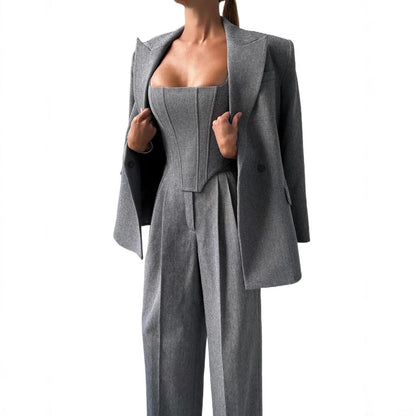 Damen Zweiteiliger Anzug mit tailliertem Oberteil und gerader Hose
