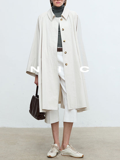 Damen Trenchcoat Lässig Übergroße Ärmel Eveloria