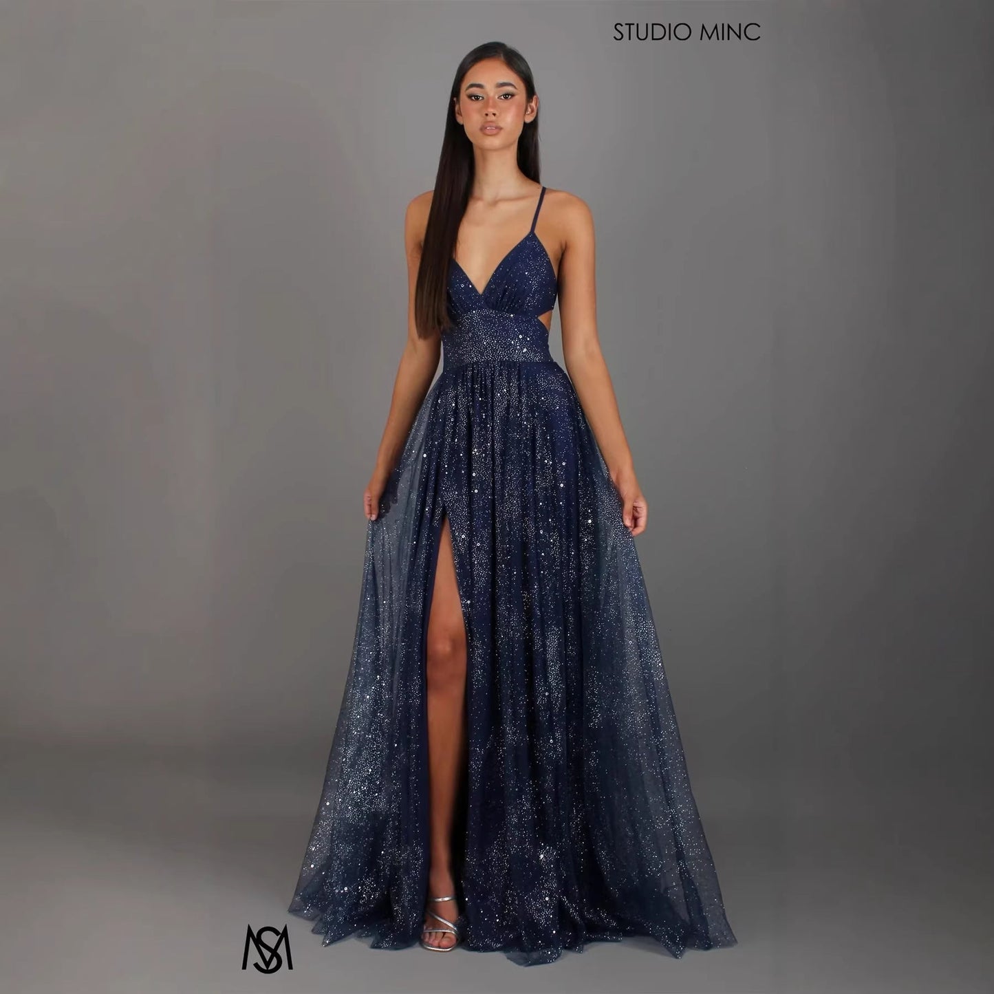 Damen Abendkleid V-Ausschnitt Tüll Elegant