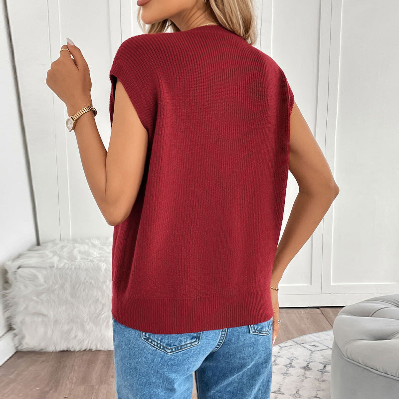 Damen Strickweste mit Knöpfen und Taschen Eveloria