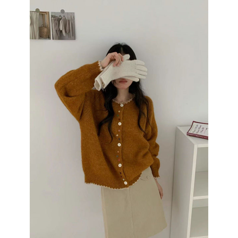 Damen Cardigan Kuschelig Bunt Leger