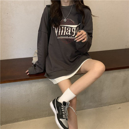 Damen Oversized Pullover Atmungsaktives Material Bequem Grau