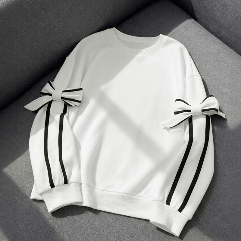 Damen Sweatshirt Streifen Schleifendesign Eveloria - Eveloria