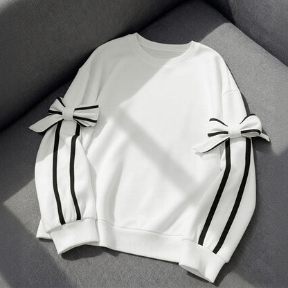 Damen Sweatshirt Streifen Schleifendesign Eveloria - Eveloria
