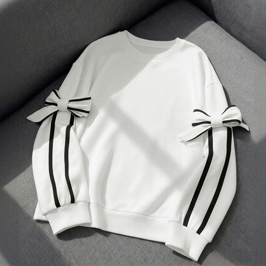 Damen Sweatshirt Streifen Schleifendesign Eveloria - Eveloria