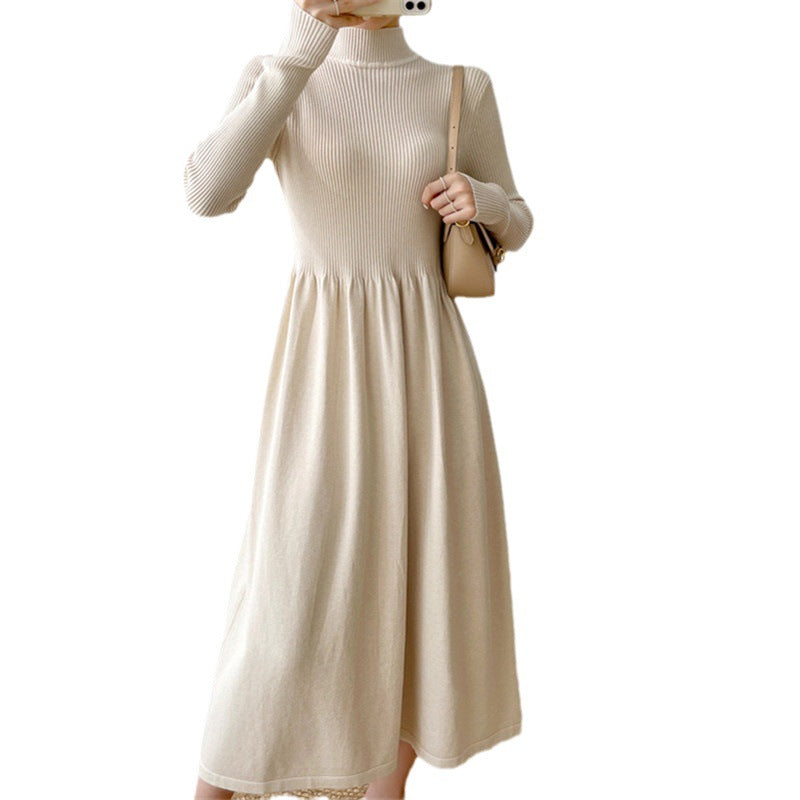 Damen Freizeitkleid Hohler Kragen Weiter Schnitt Eveloria
