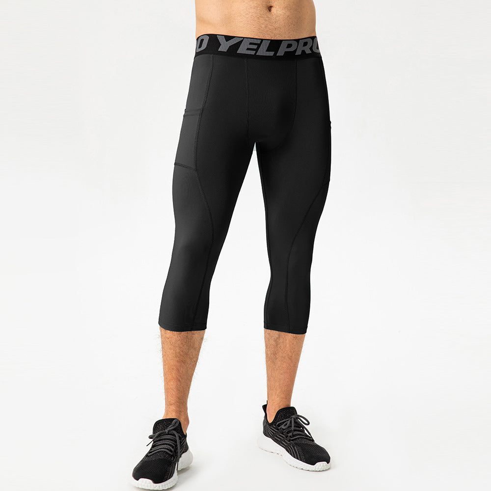 Herren Sportleggings Kompressions Atmungsaktives Mesh