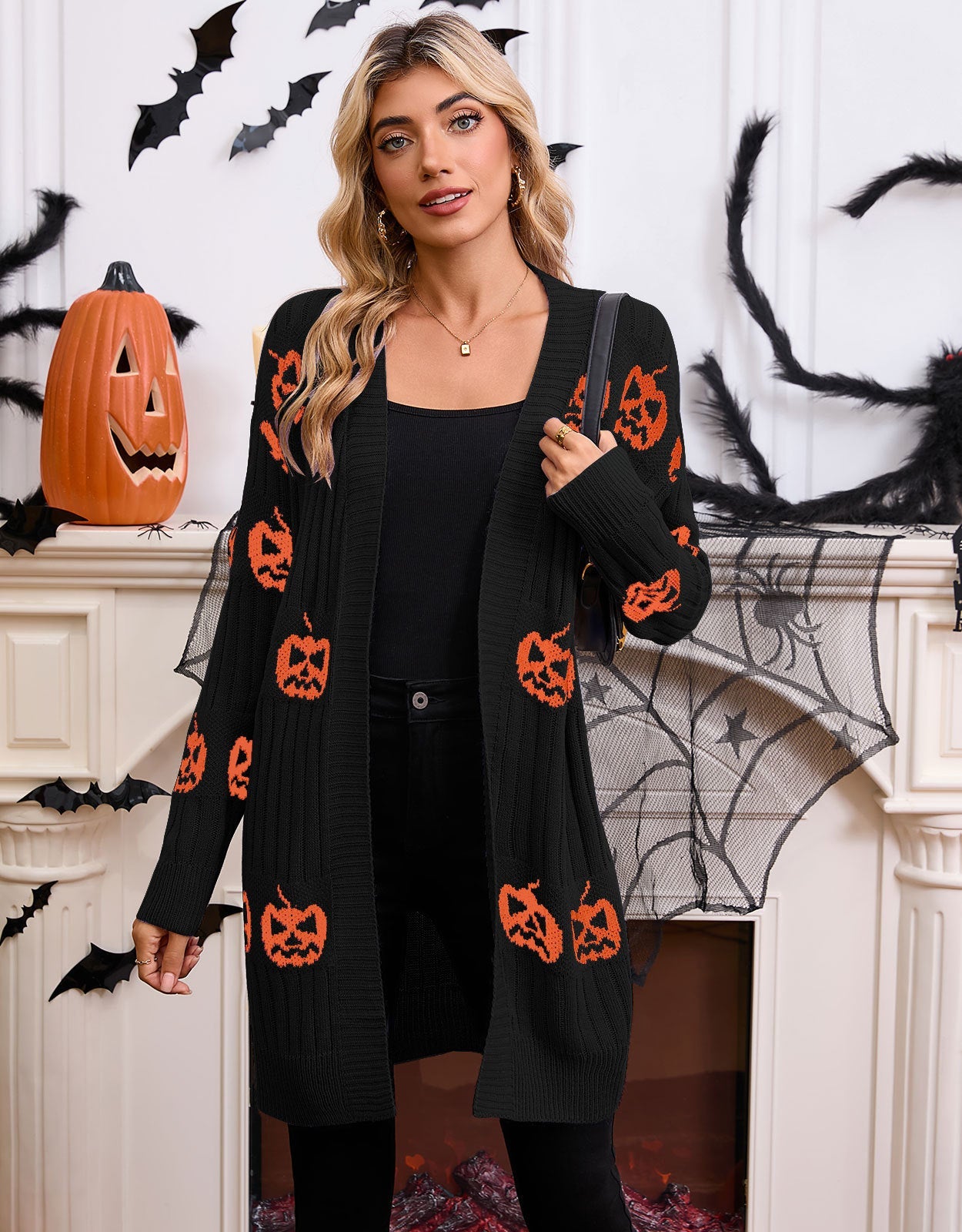 Damen Strickjacke Geistermotiv Eveloria
