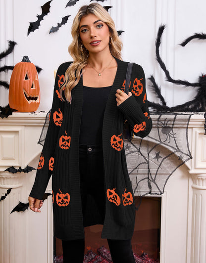 Damen Strickjacke Geistermotiv Eveloria