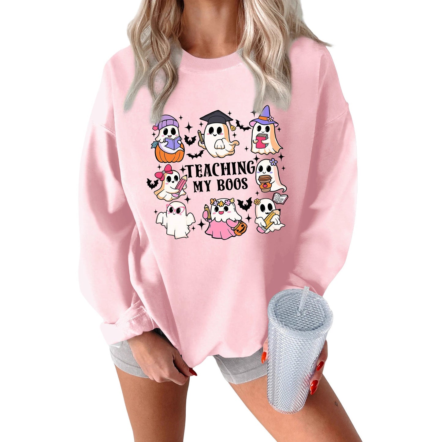 Damen Sweatshirt Halloween-Motiv Lässiger Schnitt Eveloria