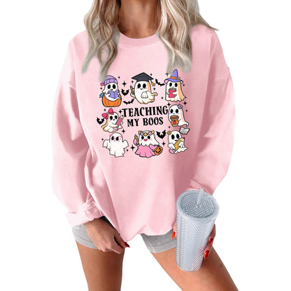 Damen Sweatshirt Halloween-Motiv Lässiger Schnitt Eveloria