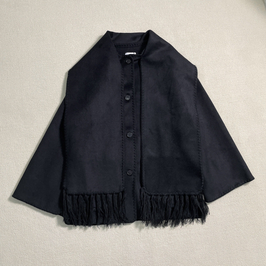 Damen Poncho aus Wolle Elegant Vielseitig Eveloria