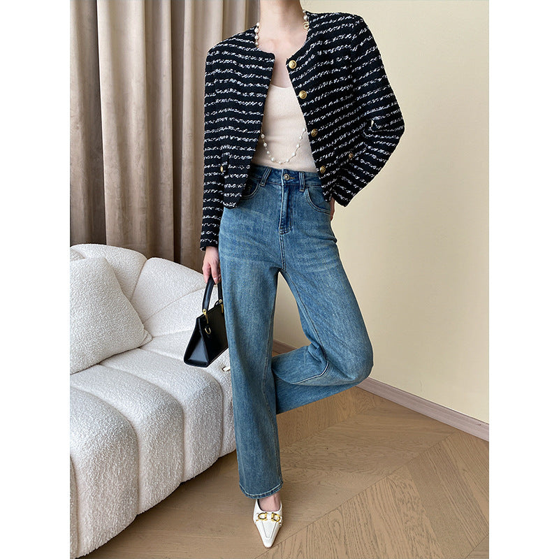 Damen Bouclé-Jacke mit Knöpfen Eveloria
