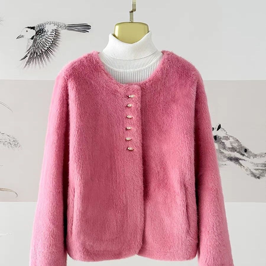 Damen Weiche Jacke mit goldenen Knöpfen