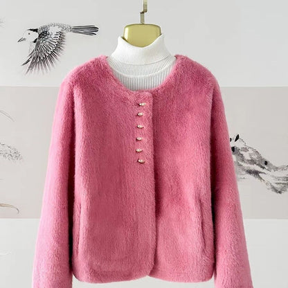 Damen Weiche Jacke mit goldenen Knöpfen
