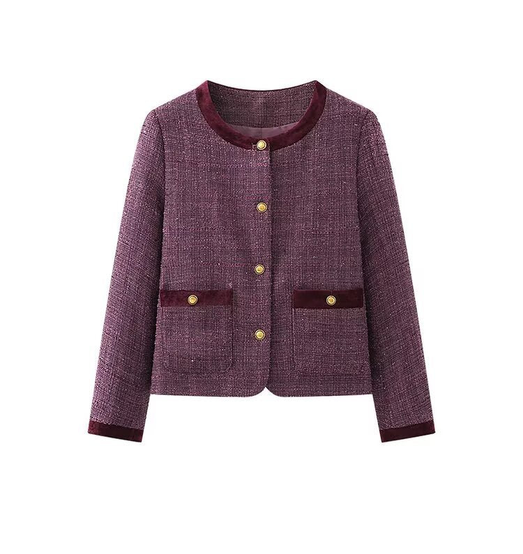 Damen Kurzblazerjacke Elegant Knopfdetails Eveloria