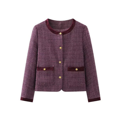 Damen Kurzblazerjacke Elegant Knopfdetails Eveloria