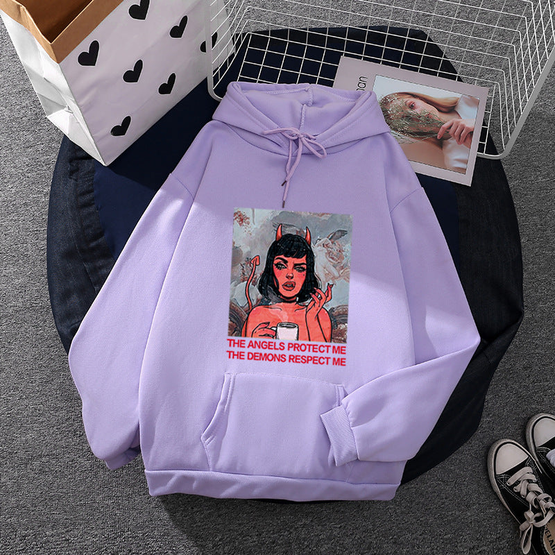 Damen Hoodie Grafikdruck Eveloria