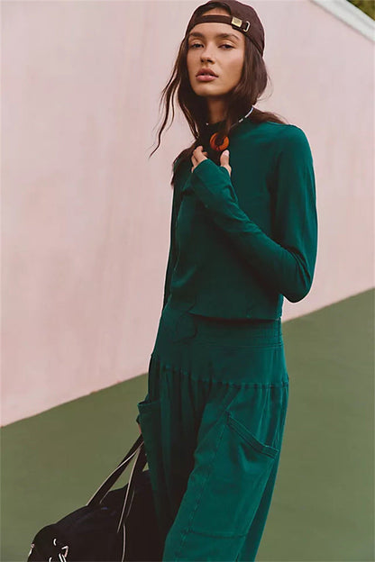 Damen Set Langärmliges Oberteil und weite Hose Eveloria
