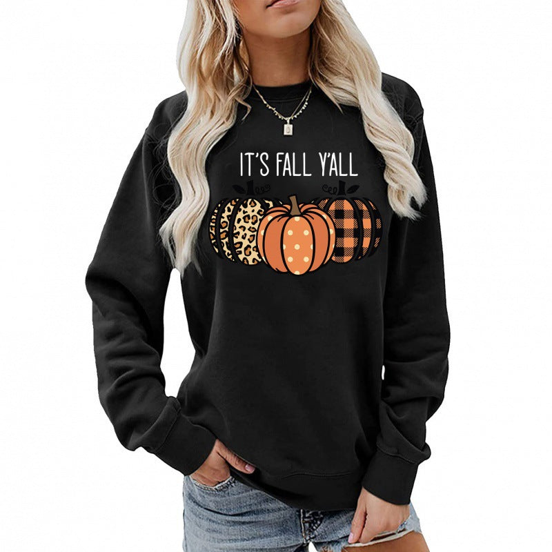 Damen Sweatshirt Herbstmotiv Baumwolle Bequem Grau