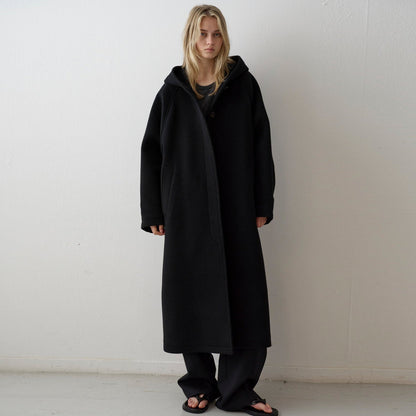 Damen Wollmantel Oversized mit Kapuze und Taschen Eveloria