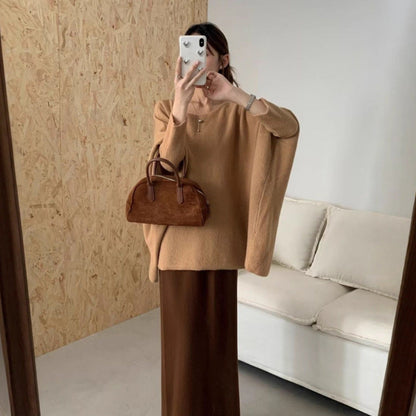 Damen Oversized Pullover Weiches Material Lässiger Schnitt Beige