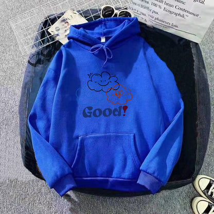Damen Kapuzenpullover Cartoon-Motiv Bequem Eveloria