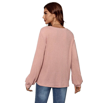Damen Pullover Lässig Rüschendetails Taschen Beige