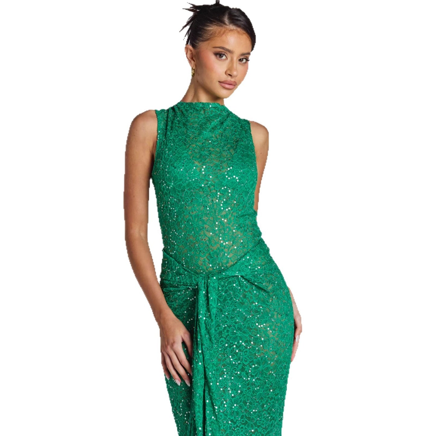 Damen Abendkleid Paillettenbesatz Figurbetont Eveloria
