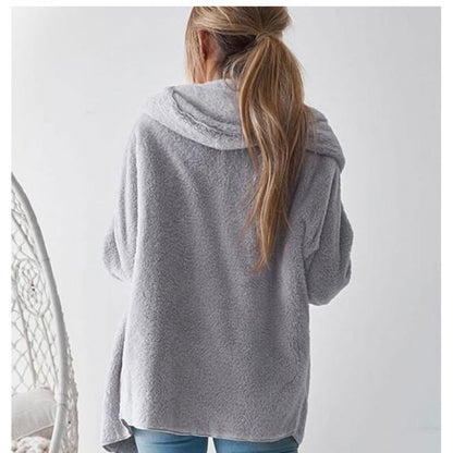 Damen Cardiganjacke Weiches Fleece Leger Beige