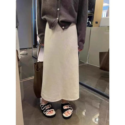 Damen Maxi-Rock Strickstoff Elegantes Design Eveloria