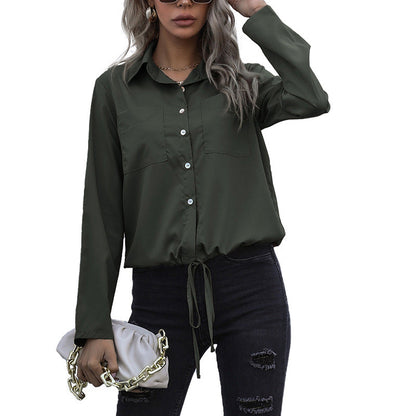Damen Bluse Verkürzte Vorderseite Knopfdetail Weiße Bluse