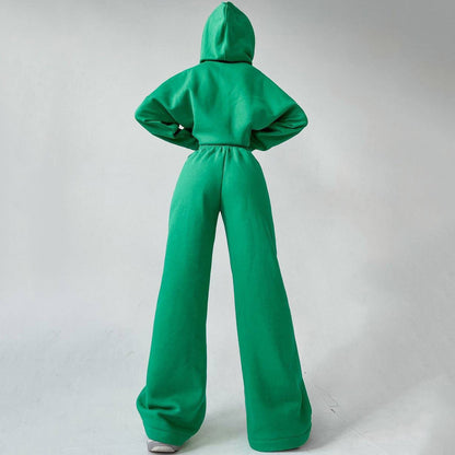 Damen Sportanzug Weite Hose Kapuze Eveloria