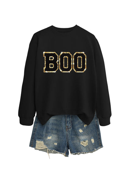 Damen Sweatshirt Glitzer Aufdruck Eveloria