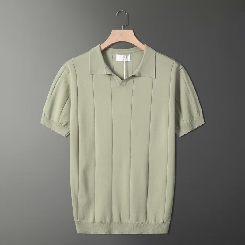 Herren Poloshirt Mintgrün Strick