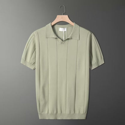 Herren Poloshirt Mintgrün Strick