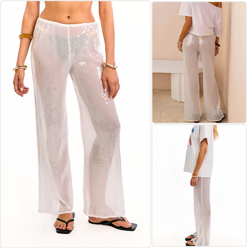 Damen Pailletten-Hose Chiffon Weit Eveloria - Eveloria