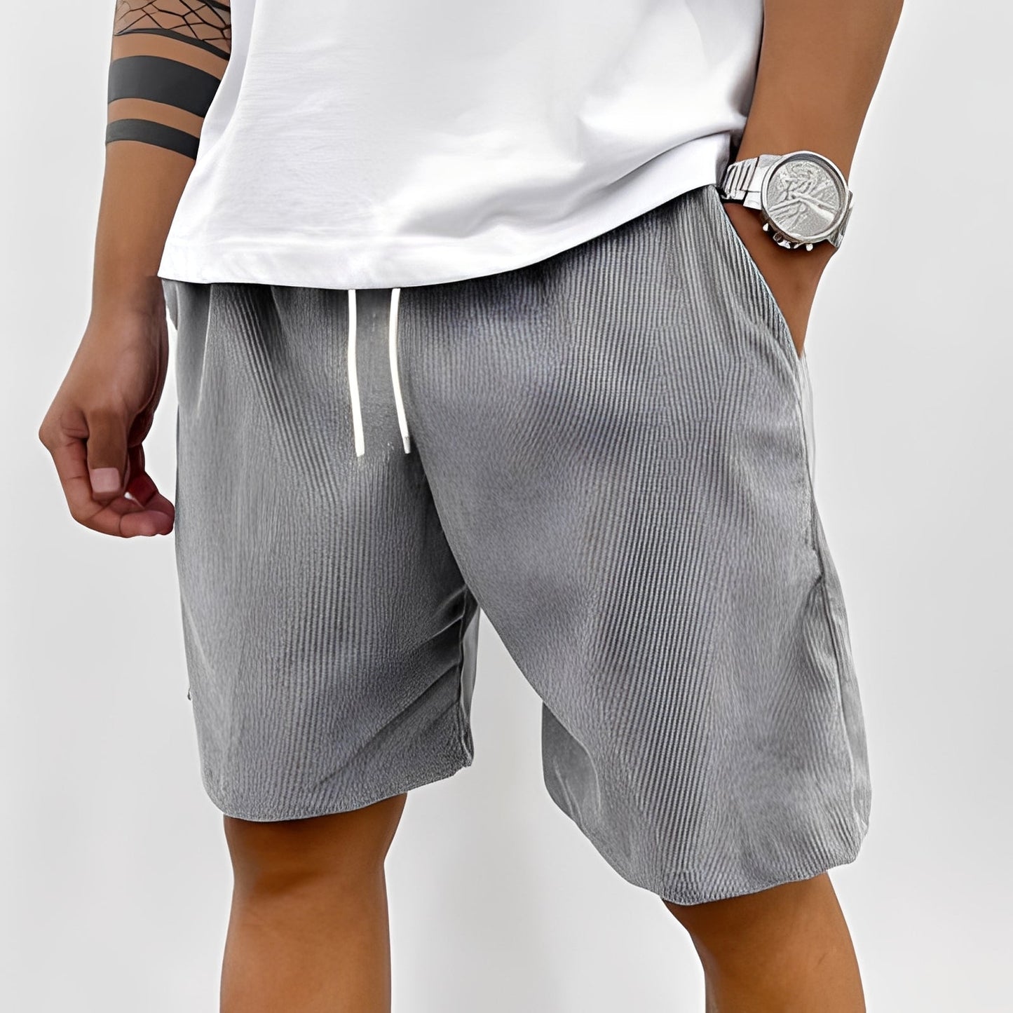 Herren Sommer-Shorts Verstellbar Leicht Beige