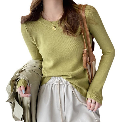 Damen Rippstrickpullover Enganliegend Rundhalsausschnitt Eveloria