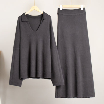 Damen Strickpullover Weich Lochmuster Anthrazit Eveloria